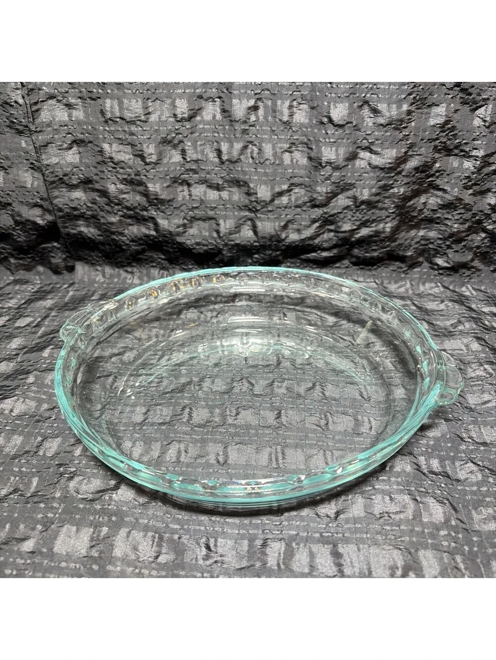 Pyrex #229 Pie Plate Handles Aqua Blue Glass 9.5” 24 cm